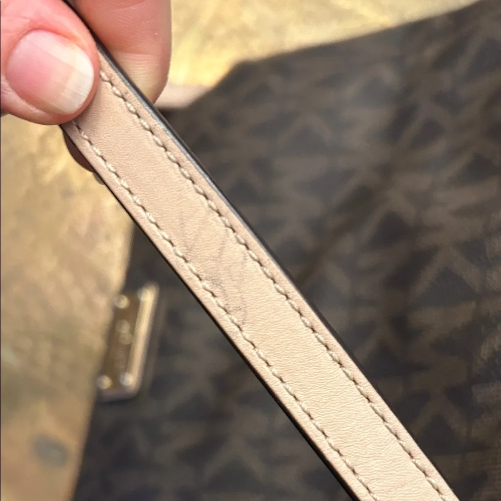 Michael Kors Brown Signature MK Monogram Crossbody Shoulder Bag Purse - Picture 13 of 16